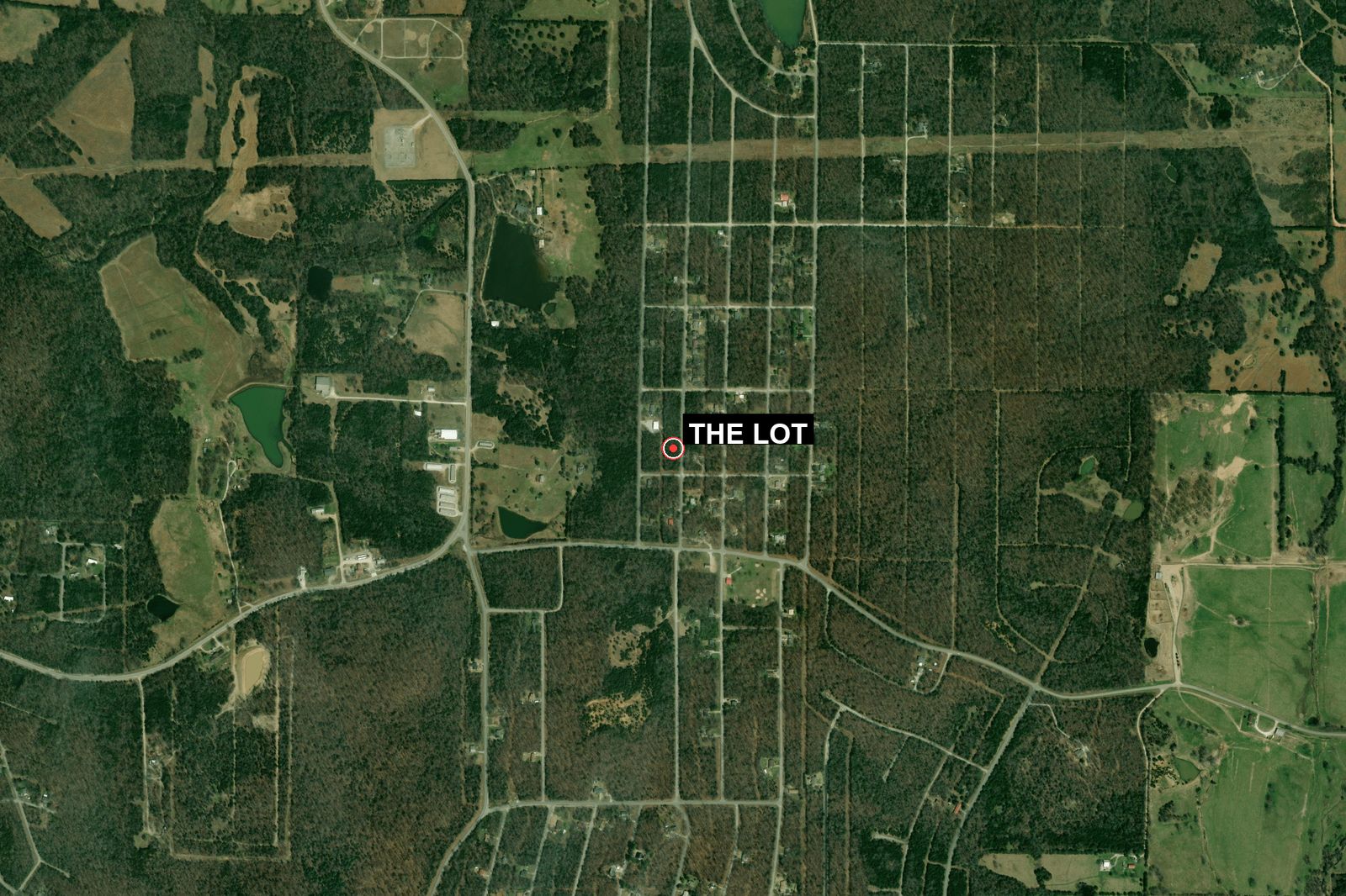 Labeled location map of the Pavilion Ln lot in Horseshoe Bend