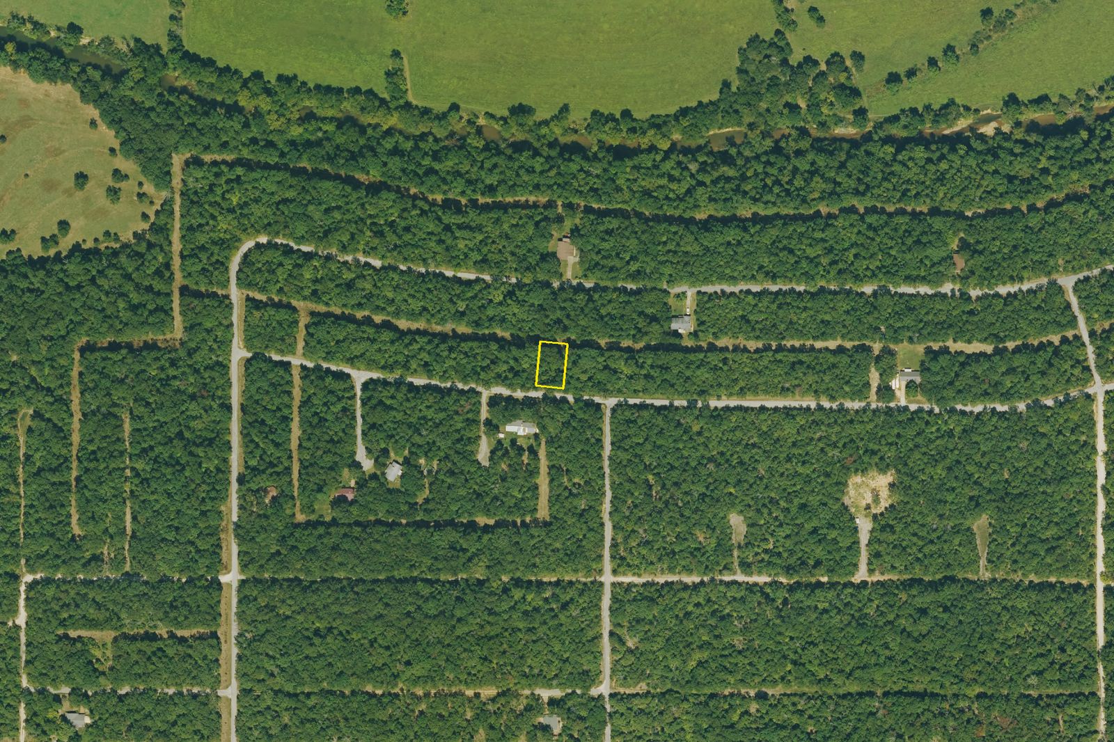 Aerial view of Lot 29 showing surrounding lots and road access