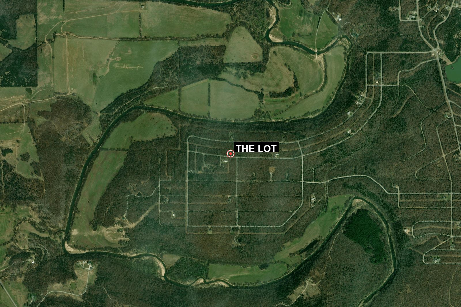 Labeled location map of Lot 29 in Horseshoe Bend
