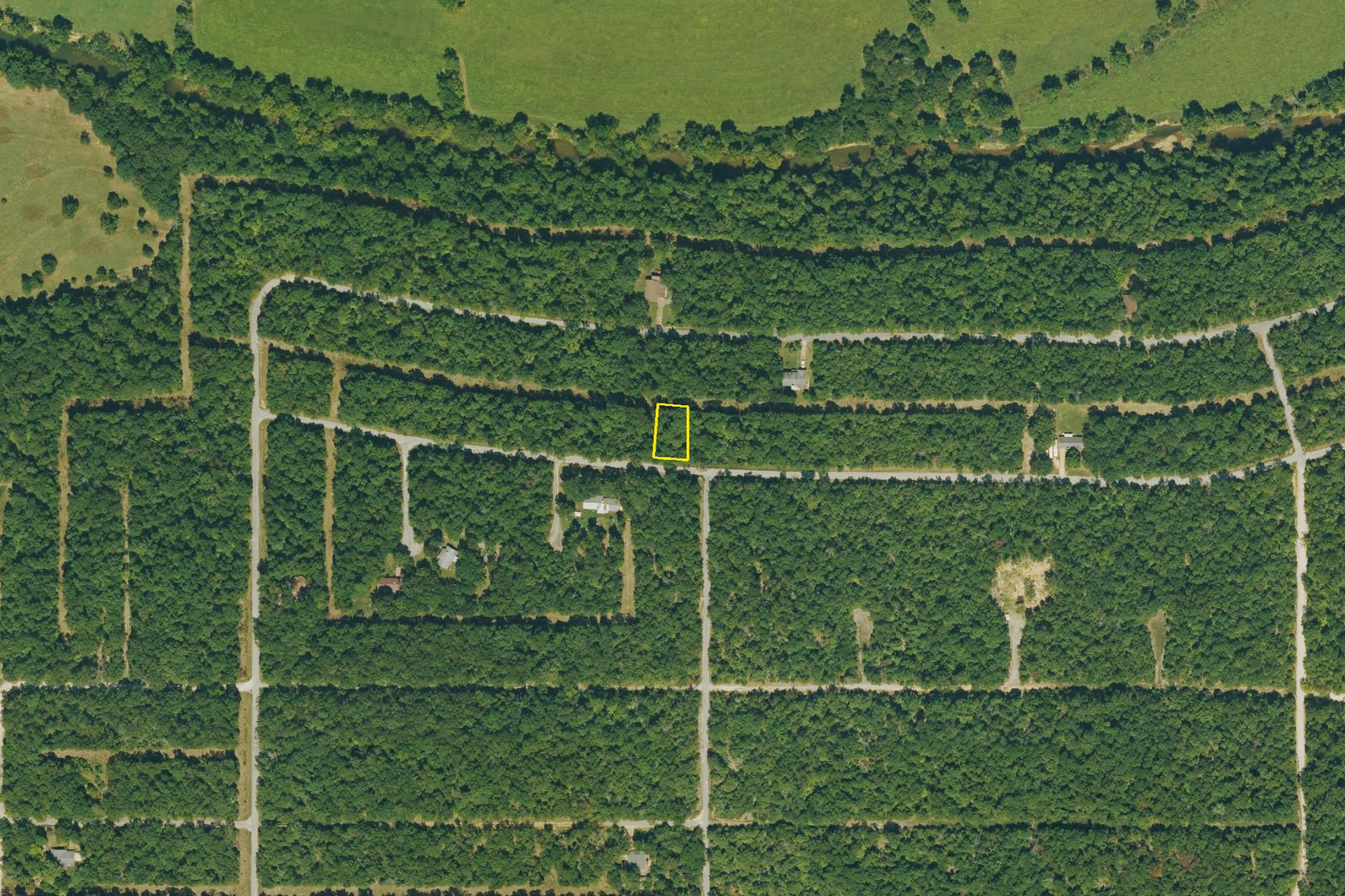 Aerial view of Lot 30 showing surrounding lots and road access