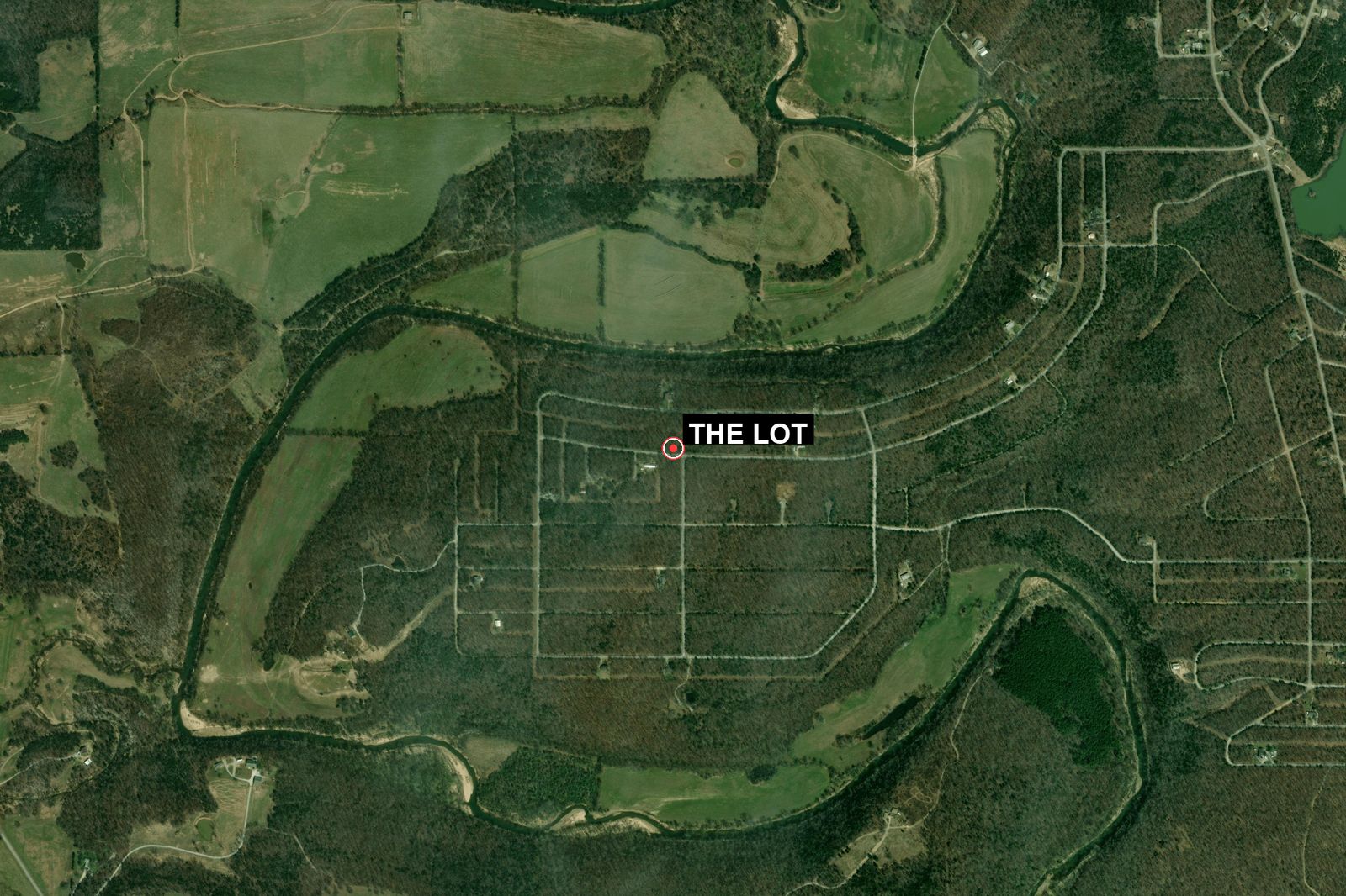 Labeled location map of Lot 30 in Horseshoe Bend