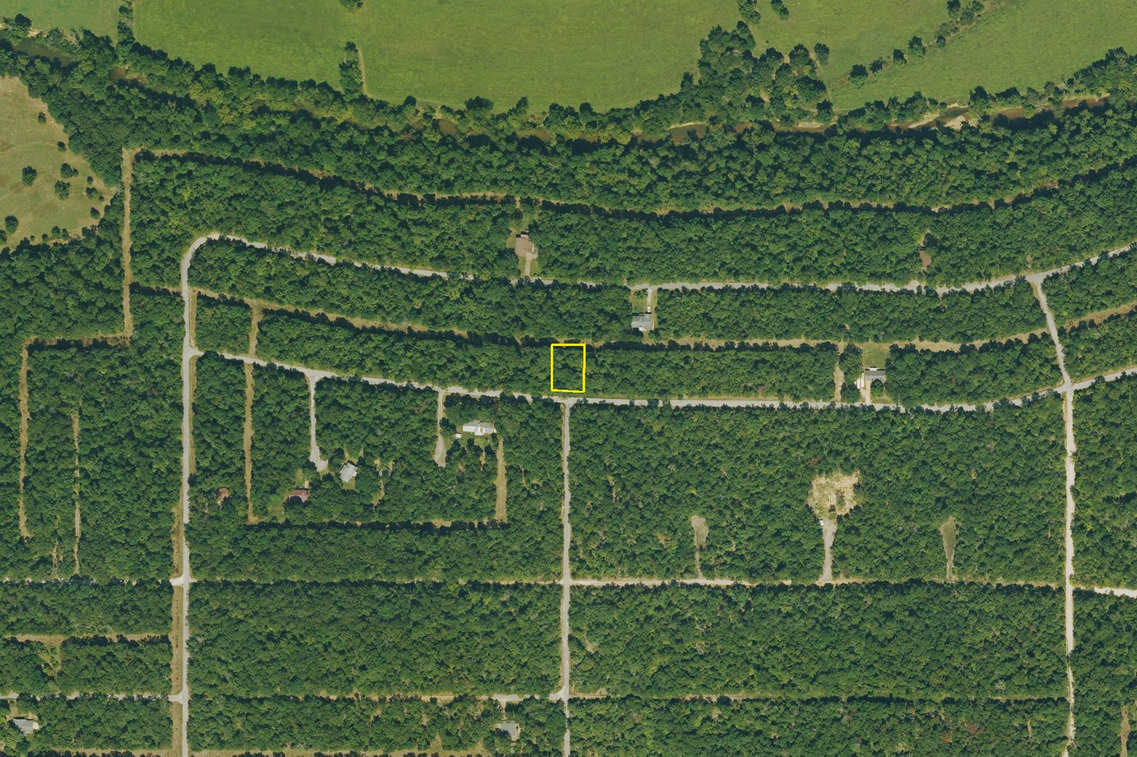 Aerial view of Lot 31 showing surrounding lots and road access